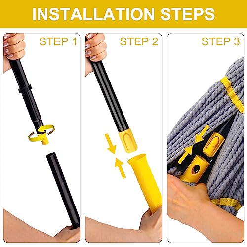 Kefanta TWIST MOP GRAY Self Wringing Twist Mop, Wet Mop For Floor Cleaning With 57 Inch Long Handle, Heavy Duty Floor Mop For Hardwood Vinyl Tile Marble Laminate Home Office Kitchen thumb #3