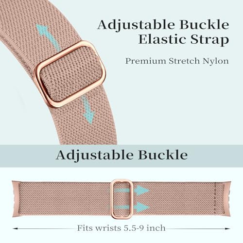 Image of 5 Pack Stretchy Bands Compatible with Google Pixel Watch 4 Band 45mm / Pixel Watch 3 Band 45mm for Women Men, Soft Nylon Breathable Sport Strap for Google Smartwatch 4 3 (45mm)