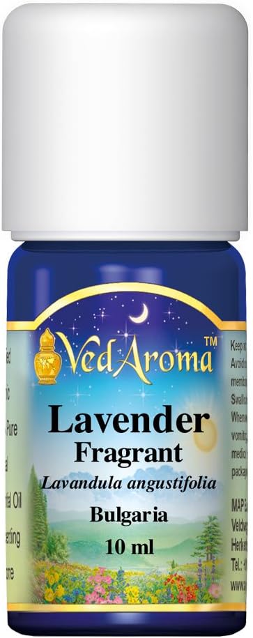 VedAroma Lavender, Fragrant Certified Organic Therapeutic Grade Essential Oil 10ml