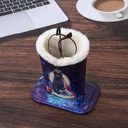 Image of Plush Fluffy Lined Anti-scratch Eyeglasses Holder Protective Glasses Stand Case
