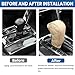 Bittwee Car Gear Shift Cover, Waterproof PU Leather Manual/Automatic Automotive Gear Stick Shift Knob Rod Dust Cover Protector with Velcro, Vehicle Interior Accessories