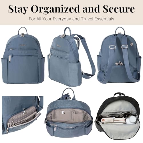 Image of Baggallini Securtex Anti-theft Vacation Travel Backpack 10x13 Slash-Resistant Nylon Daypack w /RFID
