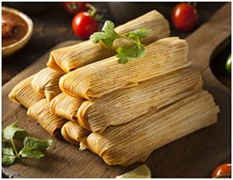 "Vegan" Chorizo Taste Veggies,Traditional Texas StyleTamales, Hand Wrapped in Corn Husks (2-24Oz Frozen Dozen) 