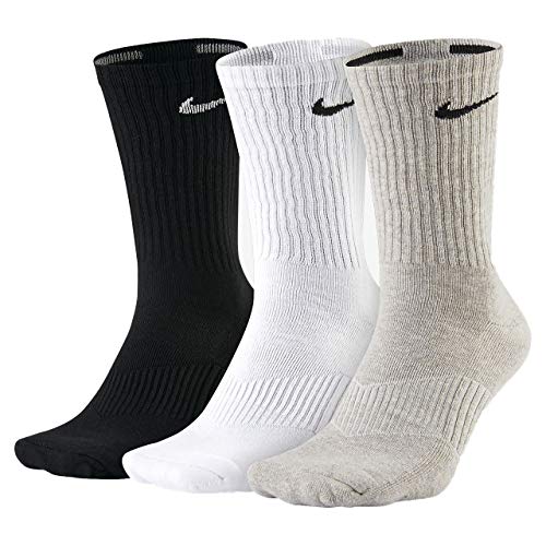 Nike Performance Lightweight Crew Training Socks (3 Pair) (Large (W: 10-13, M: 8-12), Multicolored)