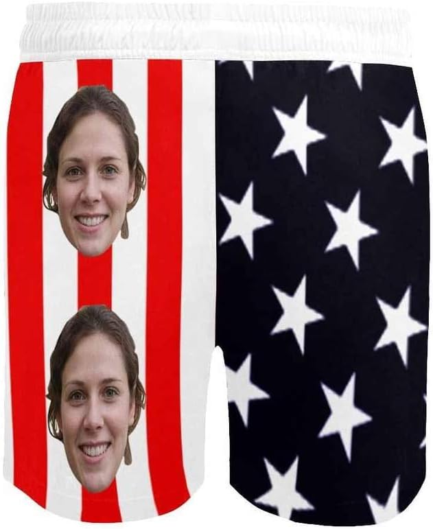 Custom Faces Print Men's Swim Shorts Photo Trunks Design Beach Shorts