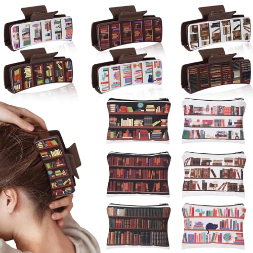 Set de 6 Pinzas de Pelo Tema Libros miniatura 1