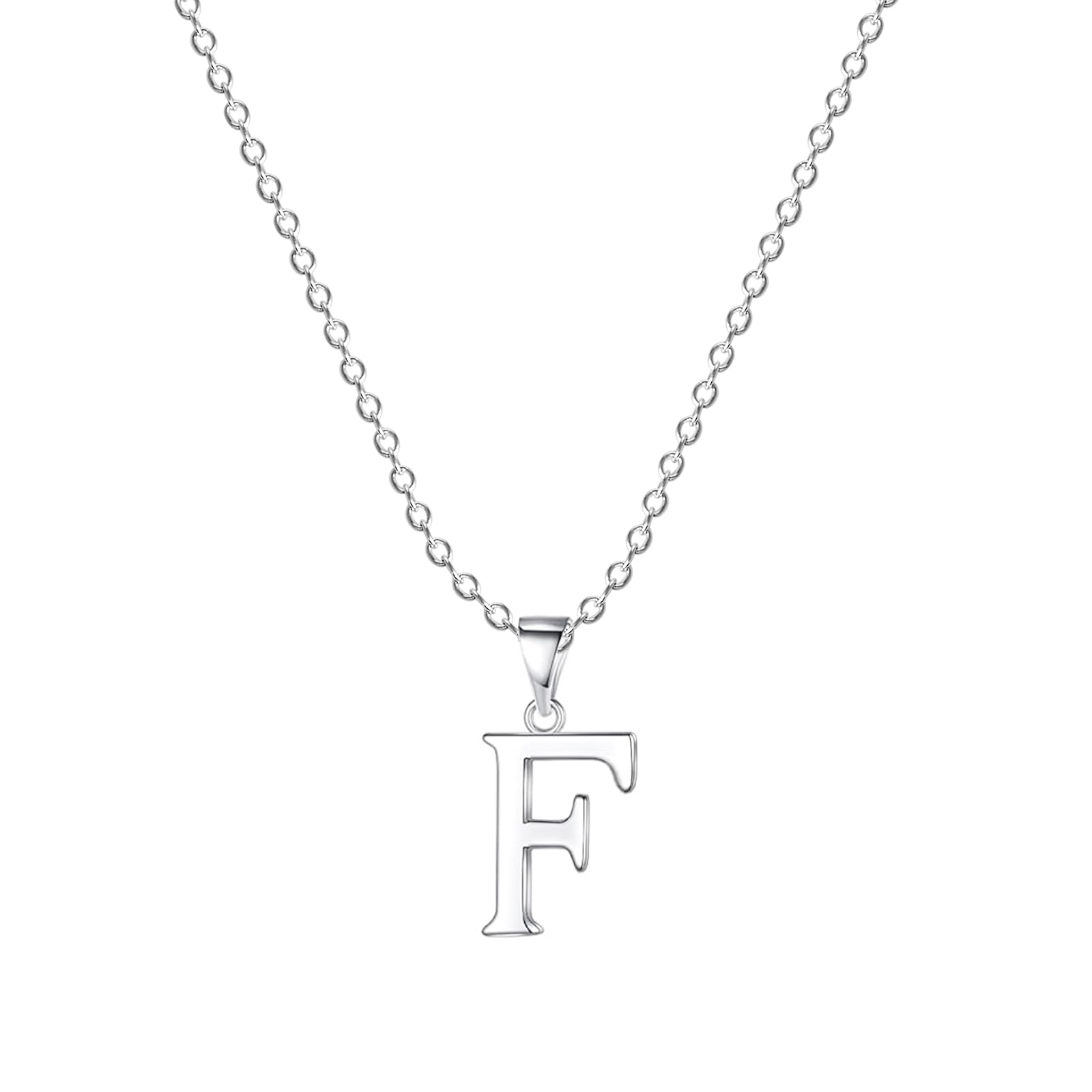 FLUFLO Damen Initialienkette, 925 Sterlingsilber Anhängerhalskette, kompatibel mit Pandora Halsketten-Charms und Perlen, ideal für Frauen und Mädchen X245