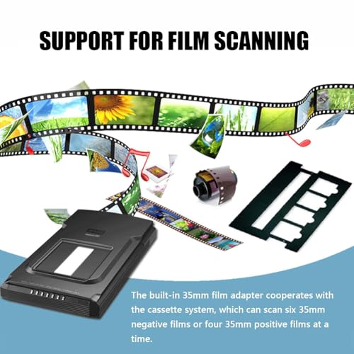 Scanner à plat, format A4 haute définition, convertit les négatifs de film et les diapositives en images JPEG numériques, numériseur professionnel de films et de diapositives