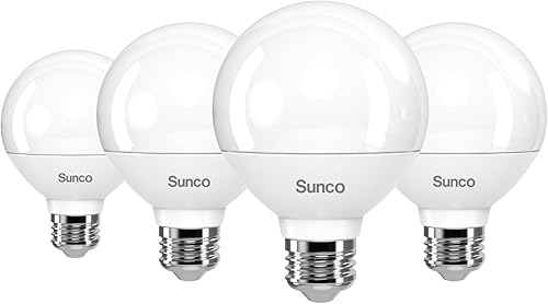 Sunco - Paquete de 4 bombillas LED G25 para espejo de baño, alto rendimiento 1000 LM, equivalente a 100 W 11 W, 3000 K blanco cálido, regulable,