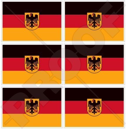 Preisvergleich Produktbild DEUTSCHLAND Deutsche Staatsflagge Deutschland 40mm Mobile, Handy Vinyl Mini Aufkleber, Abziehbilder x6 Stickers