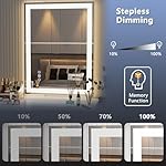 24"x 32" LED Mirror for Bathroom, Front and Backlit Controlled Separately LED Smart Mirror, Wall LED Vanity Mirror with Lights, Stepless Dimmable, Anti Fog, Memory LED Bathroom Mirror(UL ETL) - Image 3