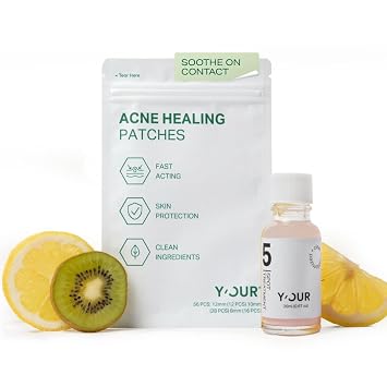 YOUR Essential Acne Treatment Duo Spot Treatment & Healing Patches; Pimple Clearing, Pore Minimizing Skincare. Made in USA. Basic Routine for All Skin Types. Gifts for Women. Free Lip Balm