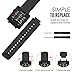 MoKo Watch Band Compatible with Garmin Vivoactive, Soft Silicone Replacement Fitness Bands Wristbands with Metal Clasps for Garmin Vivoactive/Vivoactive Acetate Sports GPS Smart Watch - BLACK
