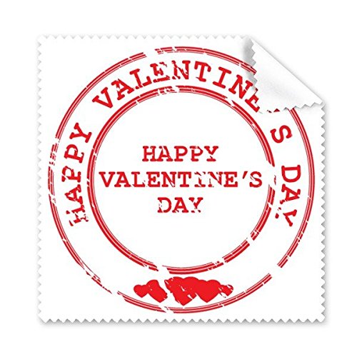Chiffon de nettoyage Saint-Valentin, lot de 5 essuie-verres avec motif cœur rouge