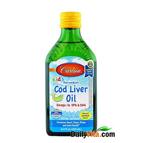 Carlson Kid's Cod Liver Oil, Lemon, 550 mg Omega-3s, 250 mL