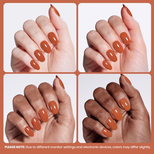 Image of Beetles Orange Gel Nail Polish - 1Pcs 15ml Dark Orange Color Soak Off Gel Polish Nail Art Manicure Salon DIY Uv Lamp Fall Nail Design Decoration at Home