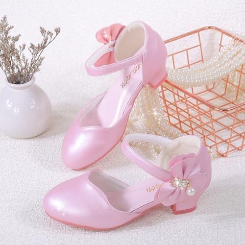 Girls Low Heel Dress Shoes Wedding Party Princess Mary Jane Pumps Flower Girl Sandals for Toddler/Little Kids4