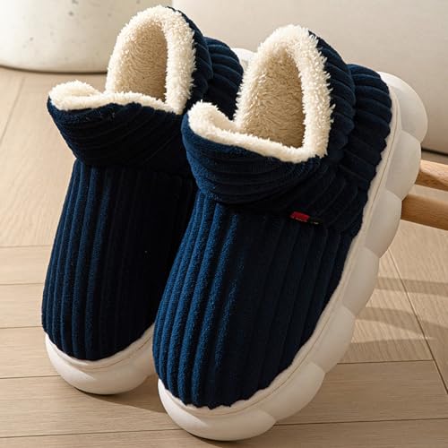 Winter Fuzzy Couples House Slippers Thick Sole Winter Warming Shoes Slip On Comfortable Solid Color Shoes2
