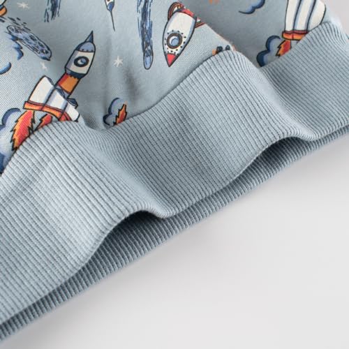 Boys' Long Sleeve Hooded Autumn Winter Toddler Boys Girls Long Sleeve Cartoon Prints Fleece Hoodie (Blue, 8-10 Years)4