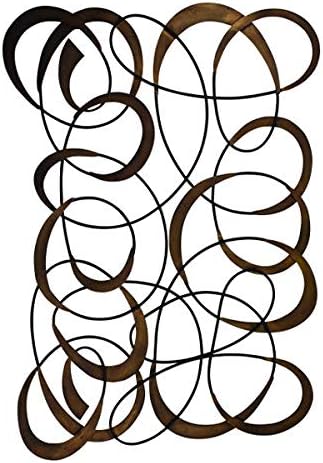 MY SWANKY HOME Extra Large 57" Modern Swirl Iron Wall Art Metal Grille Plaque Outdoor Indoor