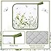Bencailor 12 Pcs Pot Holders with Pocket Kitchen Hot Potholders Hot Pad Oven Mitts Cookie Bag Oven Gloves for Kitchen Gift Baking Cooking(Watercolor,Floral)