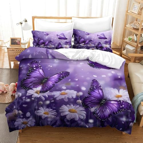 Housse de couette 135x200 violette confortable pour sommeil réparateur