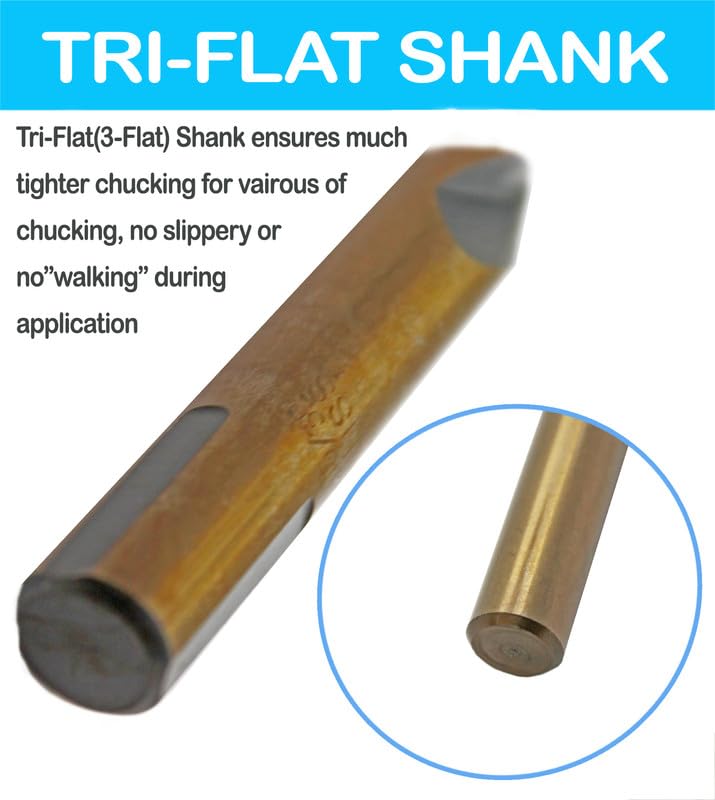 Hss Drill Bit Set 5Pcs 31/64 in. Parabolic Flute Golden/Black Jobber Twist Drill Metal Steel