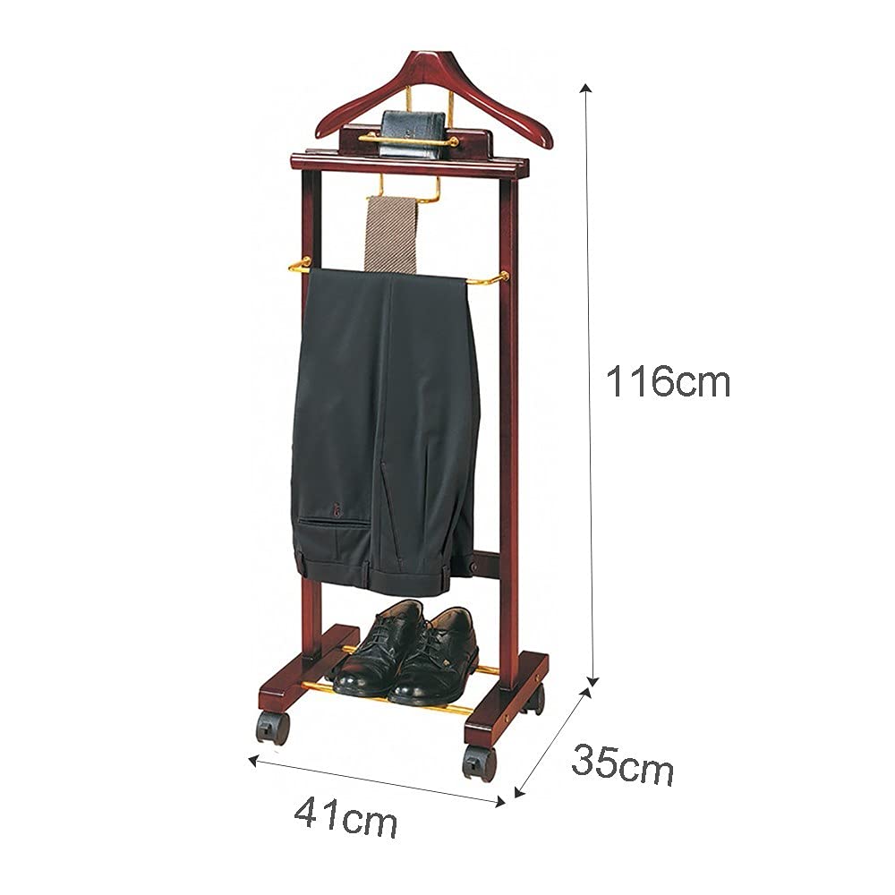 Servomuto in legno per abiti senza pieghe, autoportante, con telaio resistente, ideale per bagno, ufficio, camera da letto, 116 x 41 x 35 cm