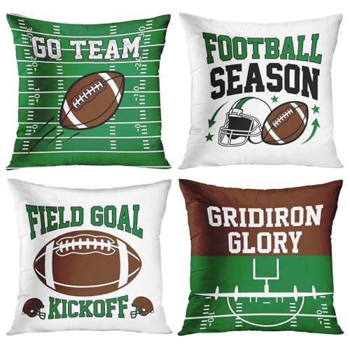 Cosovia Throw Pillow Covers Retro Brown Green Set of 4 18x18