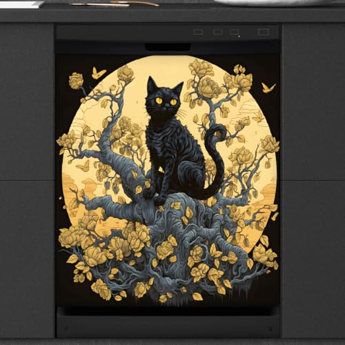 Cubierta magnética de gato negro Mexpekil Art Tree: dale vida y alegría a tu hogar