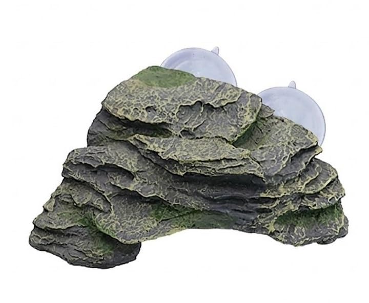 Fausse roche flottante pour aquarium avec grotte et cachette d'angle et plateforme de repos