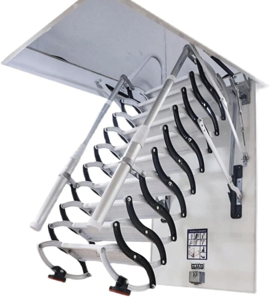 Loft Stairs Aluminum Stairs Automatic Telescopic Loft Ladder Pull Down