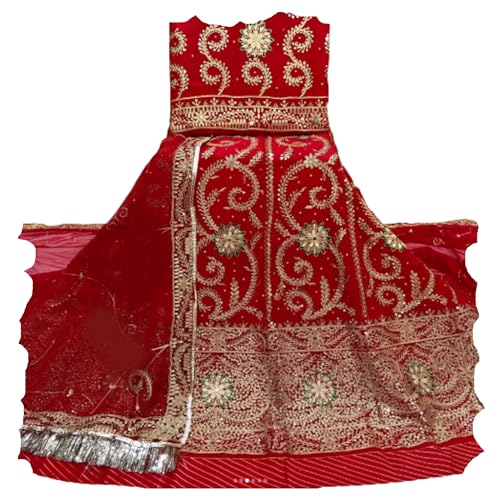 Image of Fancy Heavy Embroidery Work Shimmer Silk Semi-stitched Rajputi Poshak For Women Rajasthani Lehenga Choli