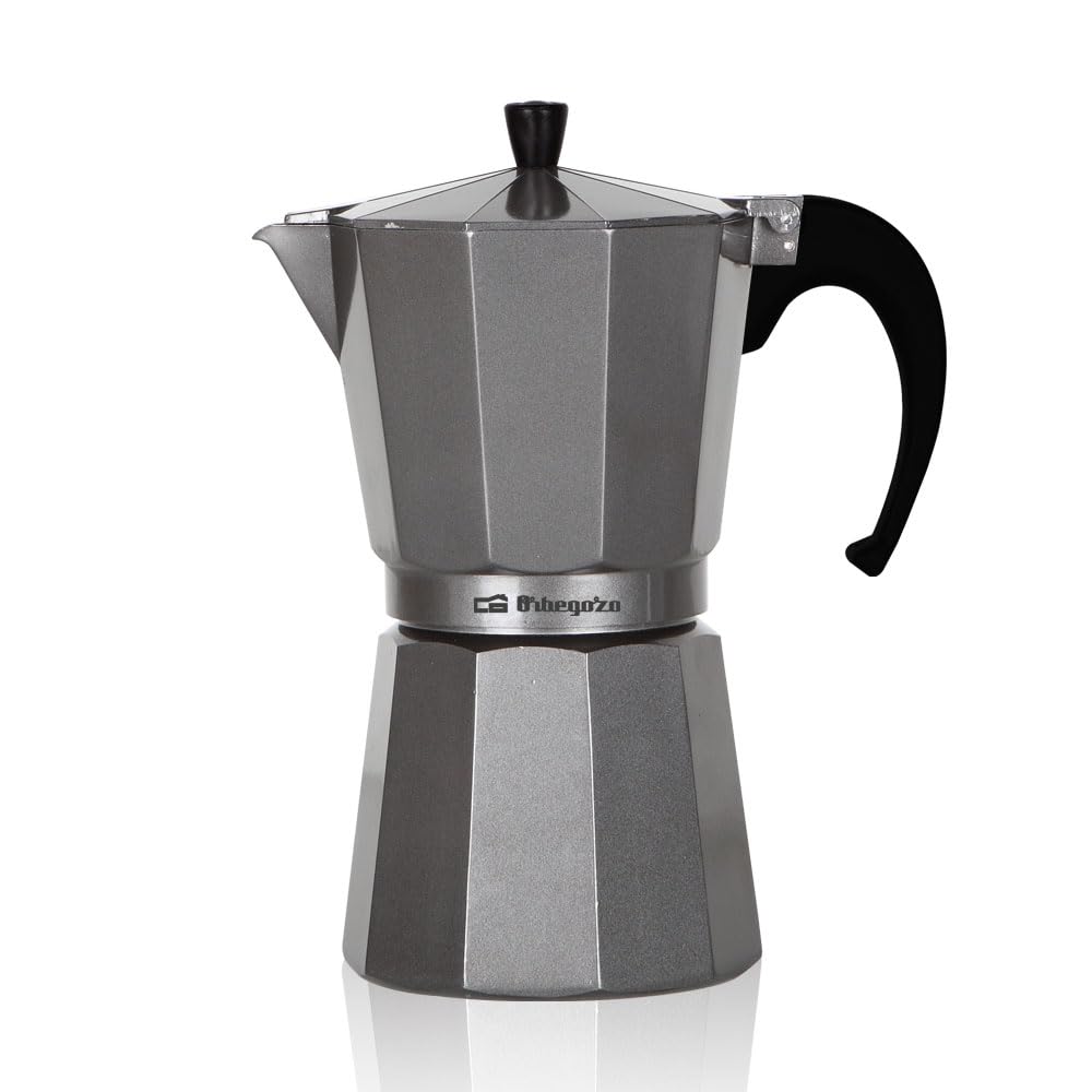 Orbegozo KFS 620 Italian Coffee Maker, 6 Cup Capacity, Ergonomic Handle, Suitable for Gas, Electric and Ceramic Hobs, Aluminum, Safety Valve