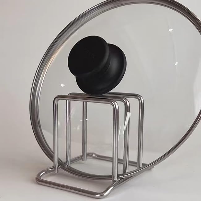 Stainless Steel Cutting Board Organizer,Cutting Board Holder Stand£¬Pot Lid Organizer, Kitchen Storage Rack for Lids and Boards,Cutting Board Stand for Countertop,Space-Saving Rack Organizer