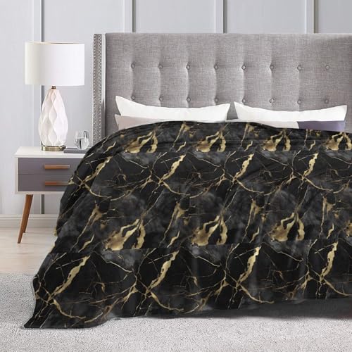 Couverture d'automne marbre noir plaid chaud pour canapé et lit