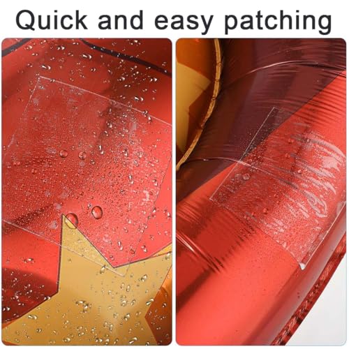 QEQSHQO 10 Stück Reparatur Patch, Wasserdicht, Nylon, Selbstklebende, Super-Duktilität, Reparaturfolie, Reparatur Tape für Schlauchboot, Schwimmring, Luftbett (Transparent)