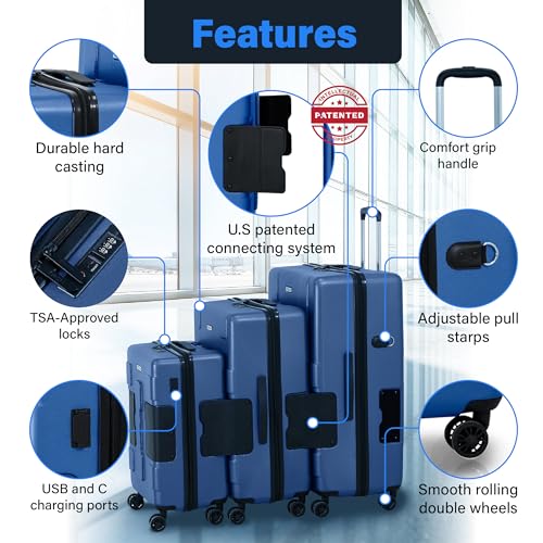 TACH 3-Piece Hard Shell Midnight Blue