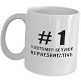 Art by Chelsydale Funny Cute Gag Gifts For Number One Customer Service Representative - Appreciation Idea Coffee Mug Tea Cup Office Co Worker Center Agent Support Rep Contact Decor Desk