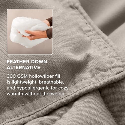 Image of Bare Home Comforter Set - King /California King Size - Ultra-Soft - Goose Down Alternative - Premium 1800 Series - All Season Warmth (King /Cal King, Khaki)