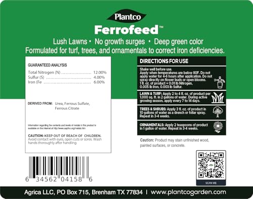 Ferrofeed Chelated Liquid Iron Fertilizante Líquido 32 fl oz miniatura 4