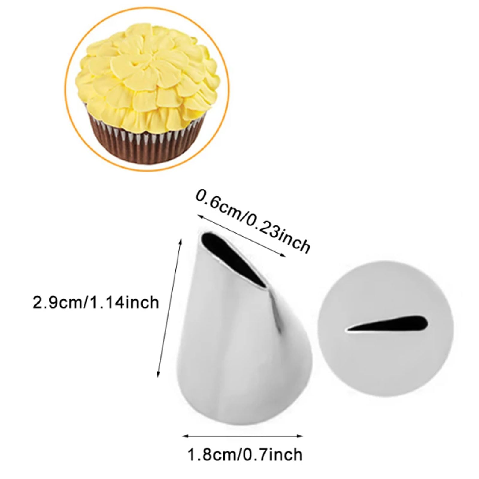 1 Stück Spritztüllen for Zuckerguss, Gebäck, Edelstahl, Creme, Cupcake for Dekorieren von Kochutensilien