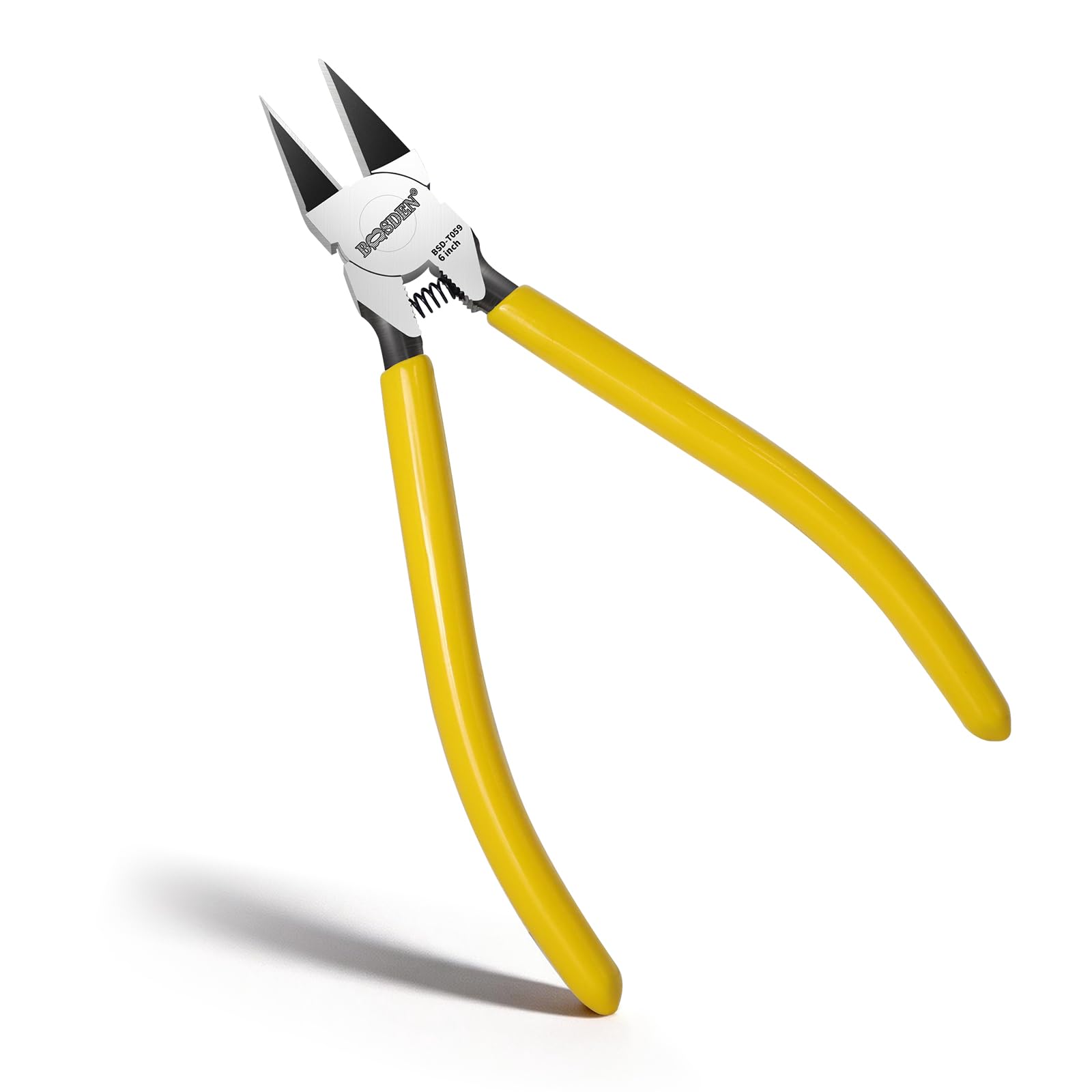 BOOSDEN 1-Pack 6" Flush Cut Pliers, Spring-Loaded Wire Cutters for Crafts
