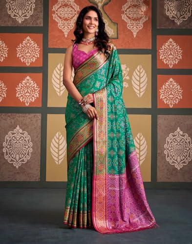 Image of MADHUHANSH Women's Cotton Linen Saree with Unstitched Blouse Piece and Floral Printed Pattern | Women Saree for Special Occasion | Stylish Modern Sarees