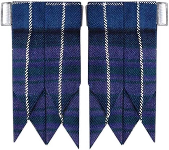 Image of Tartan Kilt Hose Sock Flashes with Heavy Buckle Adjusters