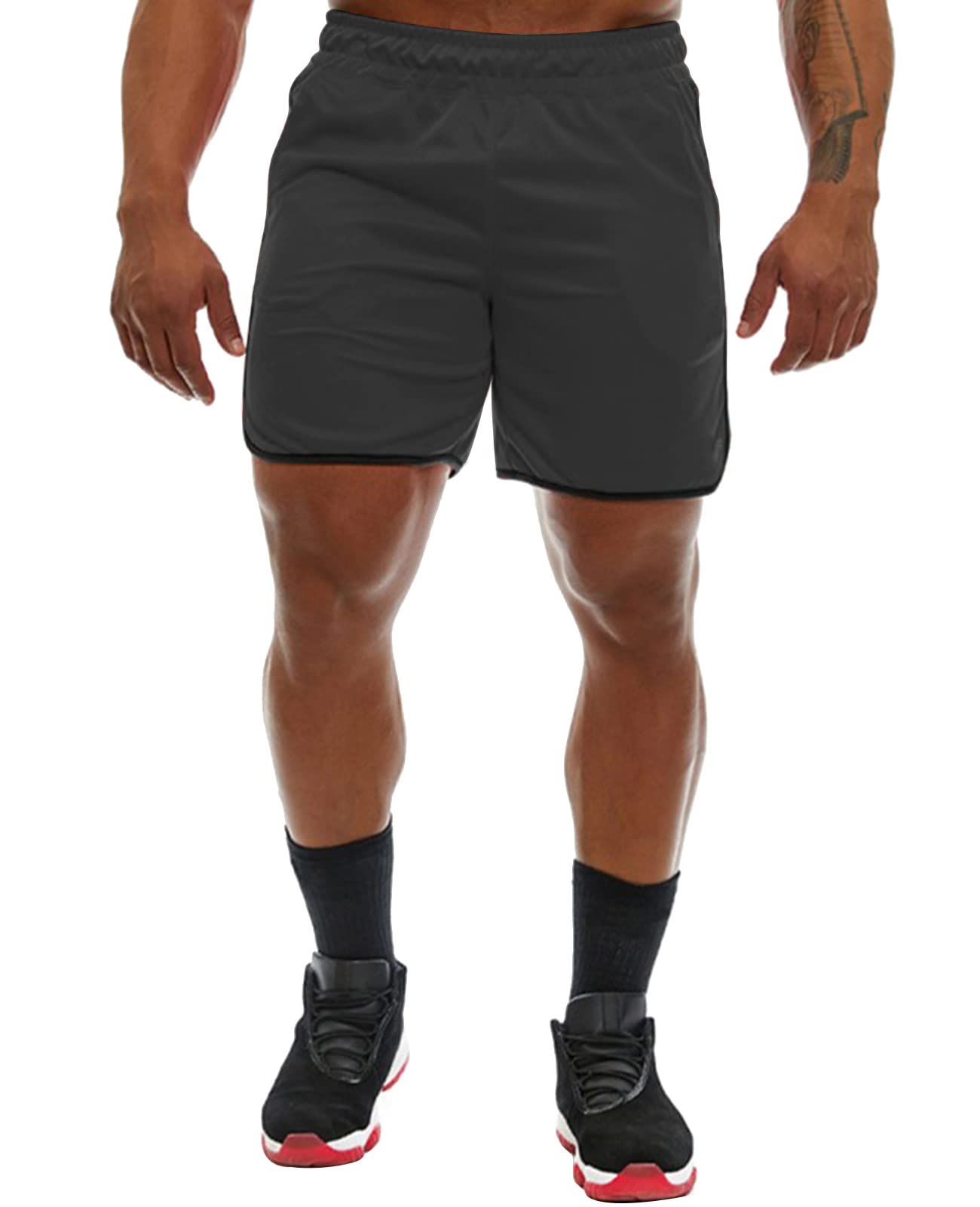 Genfien Pantaloncini Sportivi da Uomo Allenamento Fitness Shorts Jogging Pantaloncini Asciugatura Veloce Traspirante Leggero Sportivi Shorts