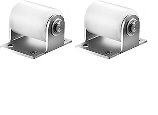 2pcs 1-1/5" Slide Gate Guide Roller, 1" 25mm Dia. Nylon Rolling Gates Guider with Post Welded Bracket Sealed Ball Bearing Roller Assembly