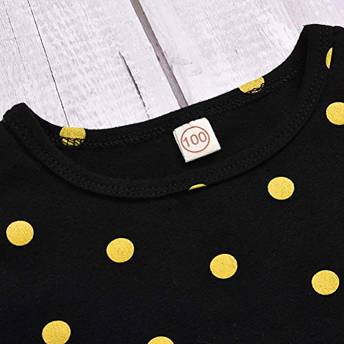 BOBORA Conjunto de roupas de bebê meninas, T-shirt sem mangas com bolinhas e saia por 1-6 anos