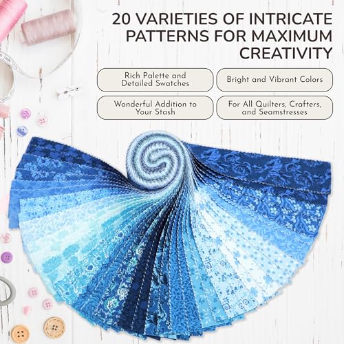 image for Tinyspool & Co. Jelly Roll Fabric Strips for Quilting, Crafting, and S