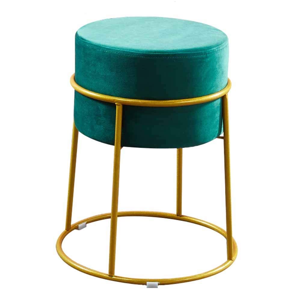 Tabouret pouf repose-pieds vert rembourré pour salon et dressing
